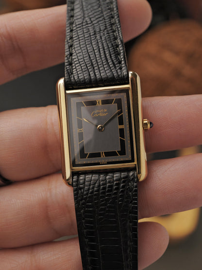 Cartier Must de Cartier Tank Vermeil “Slate Art Deco Dial” LM Ref. 590005 (circa 1990s)