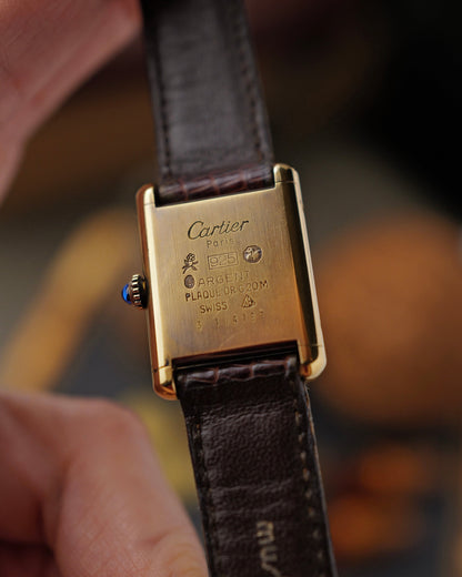 Cartier Must de Cartier Tank Vermeil “Lemon Roman” SM Manual w/ Box (circa 1970s)