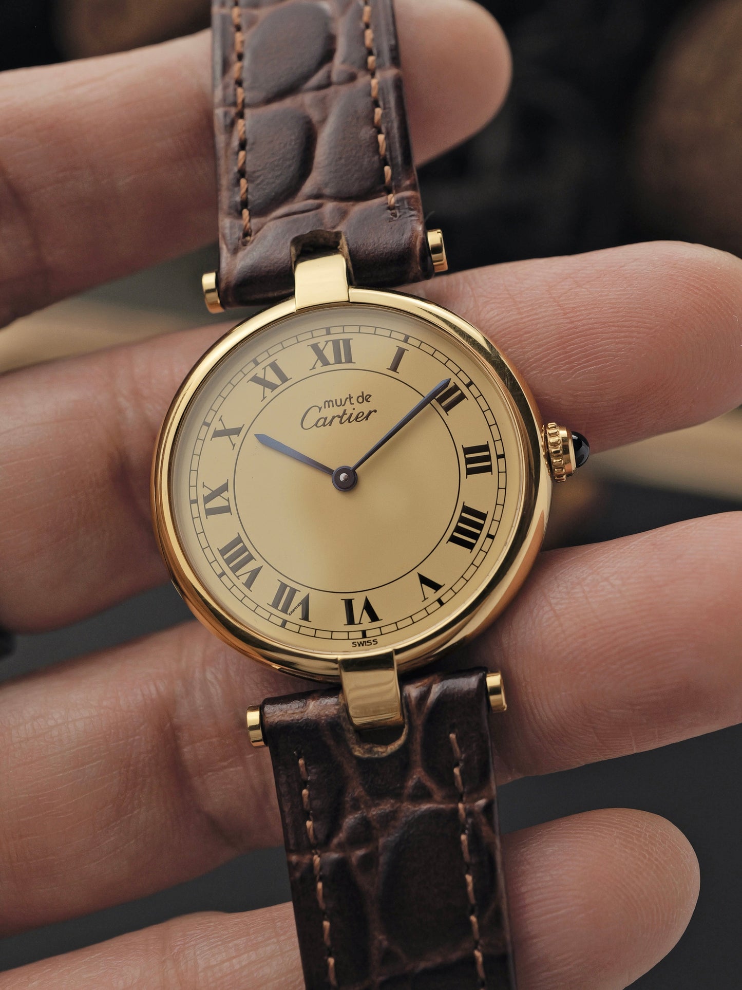 Cartier Vendôme Vermeil “Lemon Roman” Dial Box & Papers Ref. 590003 (circa 1999)