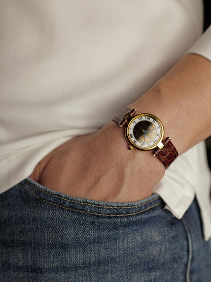 Cartier Vendôme Vermeil Trinity Dial Large Ref. 590003 (circa 1990s)
