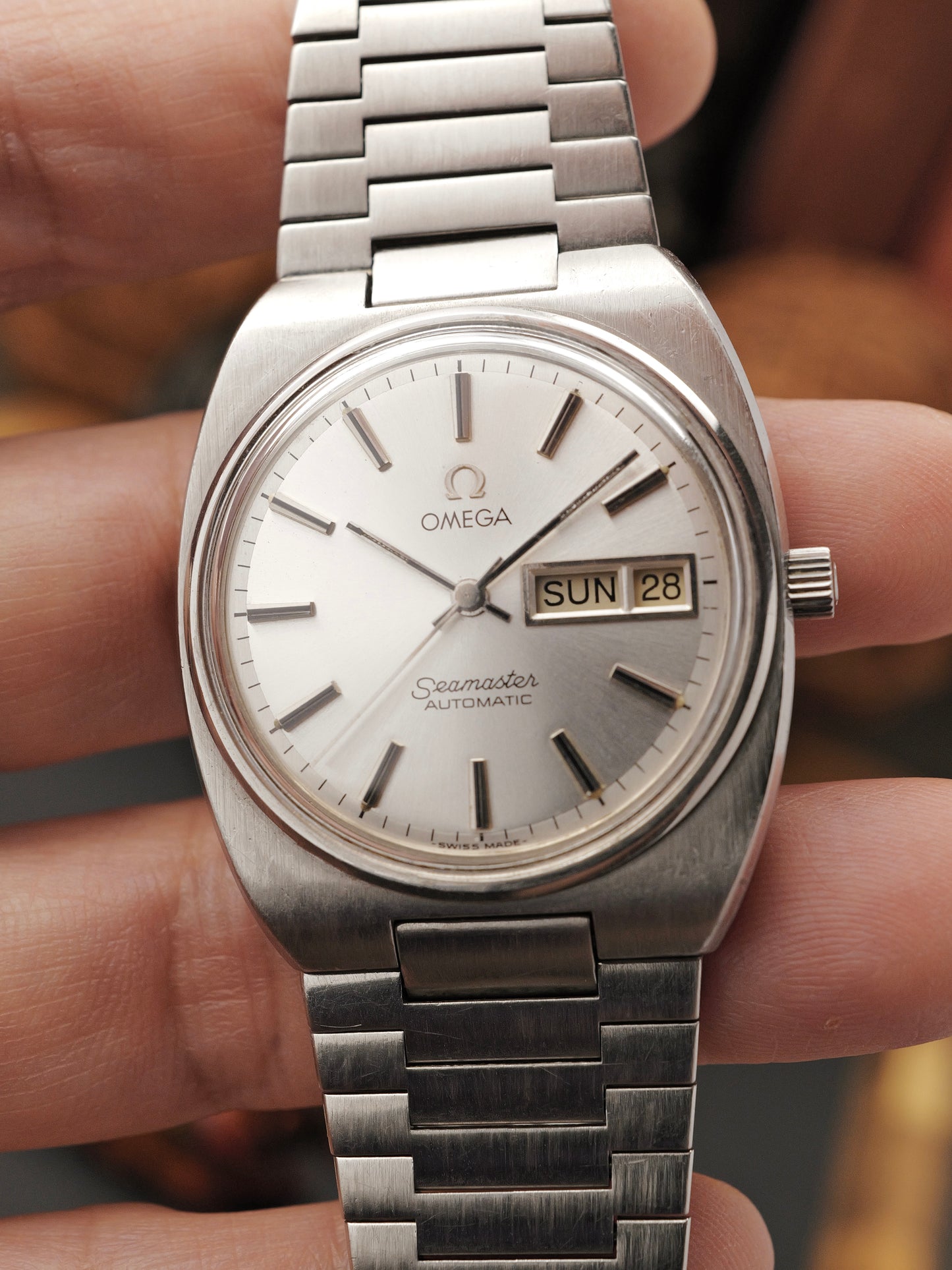 Omega Seamaster Automatic Day Date “Cushion TV Case” Ref. 366.0848/166.0216.2 (circa 1982)