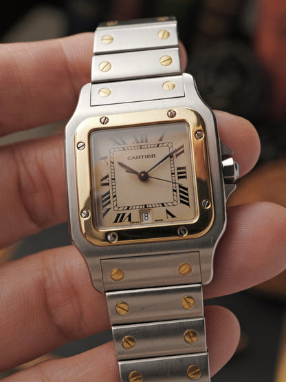 Cartier Santos Galbée Steel & 18K Gold w/ Box Ref. 187901 (circa early 80s)