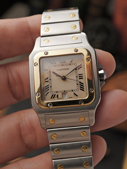 Cartier Santos Galbée Steel & 18K Gold w/ Box Ref. 187901 (circa early 80s)