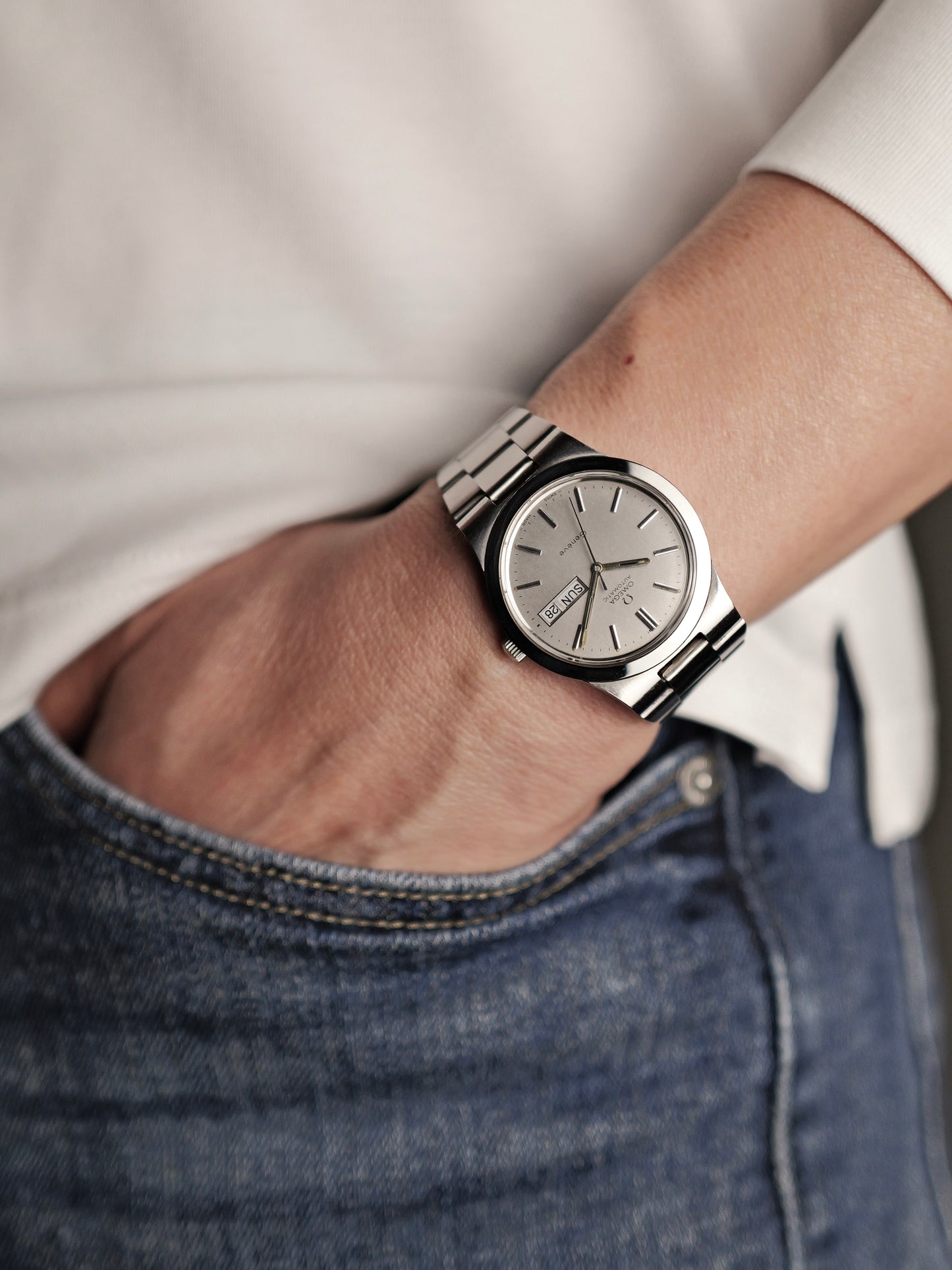 Omega Geneve Integrated Bracelet Automatic Day Date Ref. 166.0174 (circa 1973)