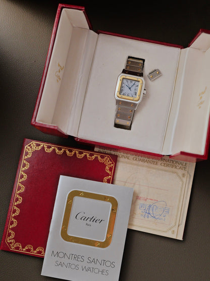Cartier Santos Carrée Steel + 18K Solid Gold FULL SET Ref. 2961 (circa 1985)