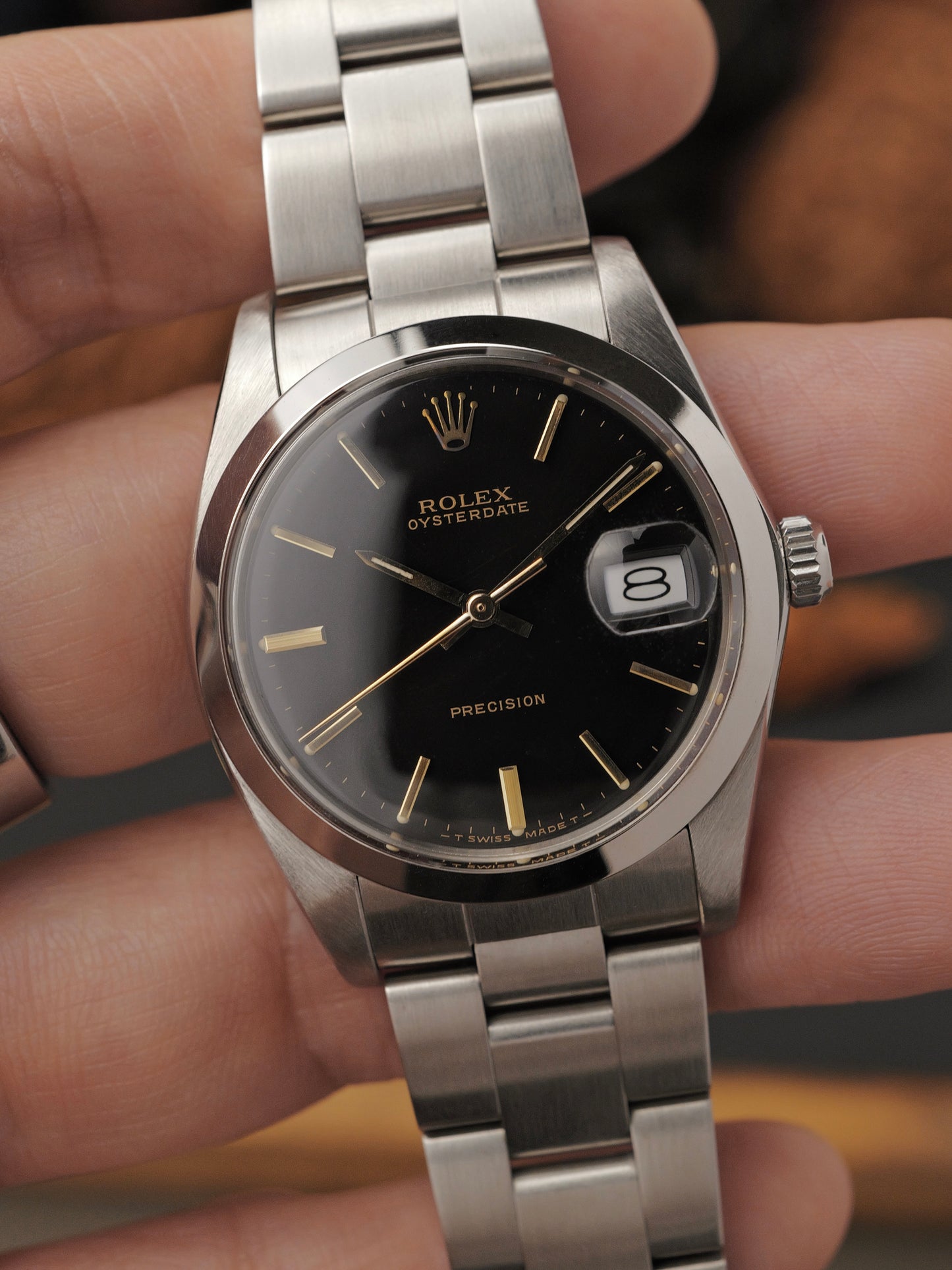 Rolex OysterDate Precision “Black Gilt” w/ Box Ref. 6694 (circa 1987)