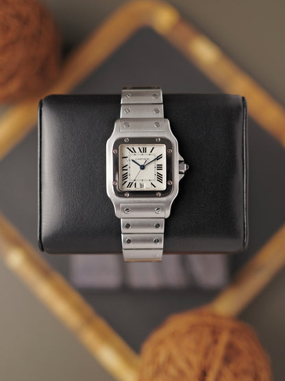 Cartier Santos Galbee Full Steel LM Ref. 1564 w/ Card & Pouch (circa 2002)
