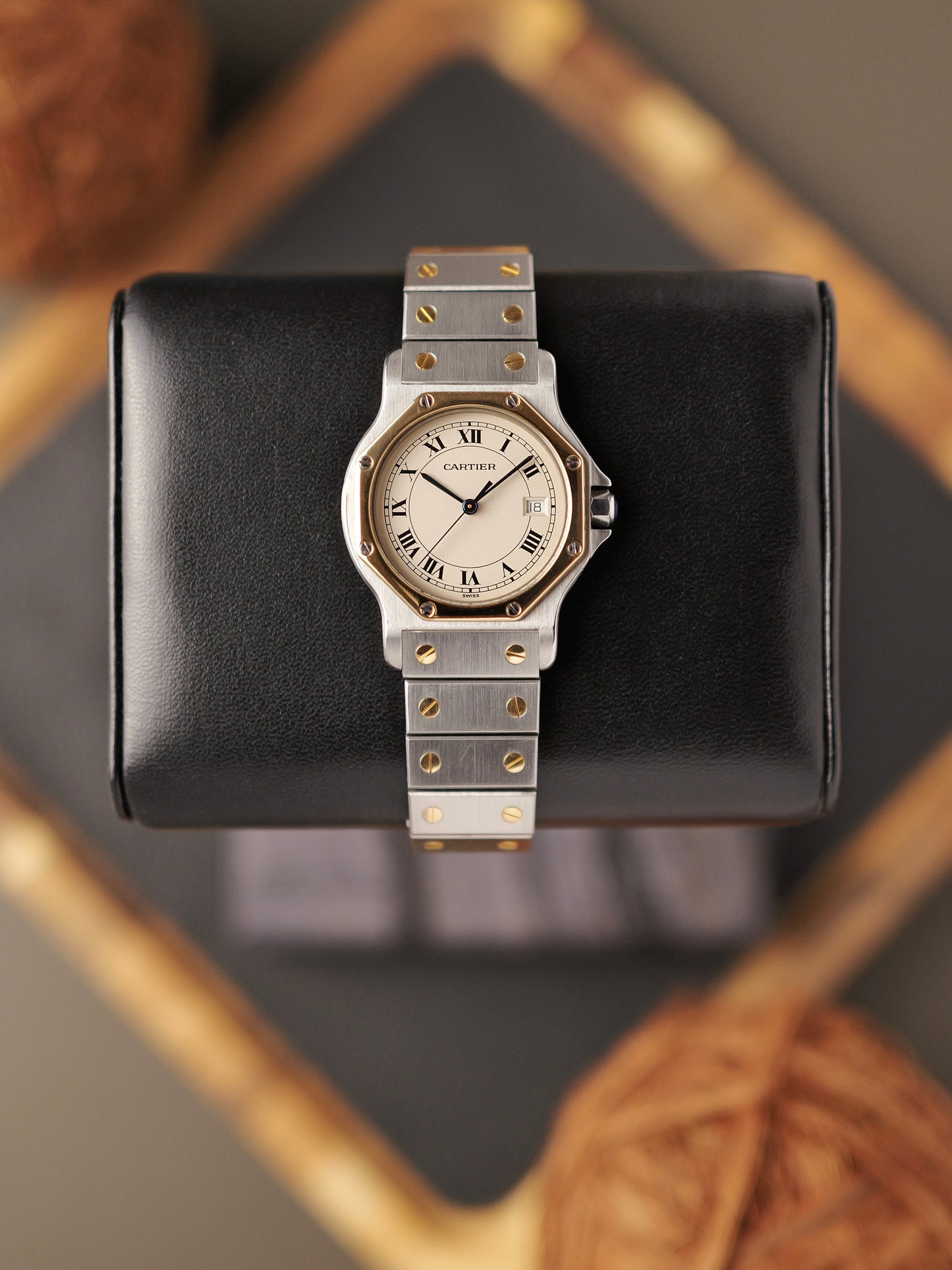 Cartier Santos Octagon Steel & 18K Gold LM Ref. 187902 (circa 1990s)