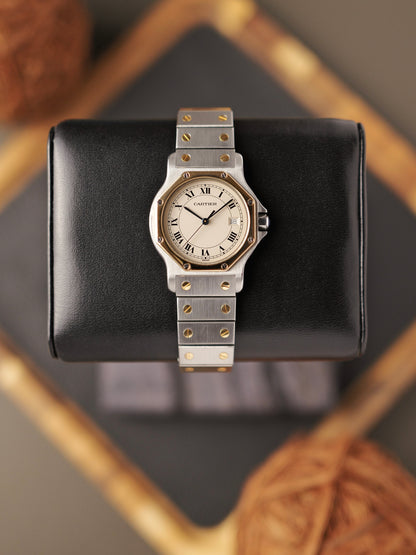 Cartier Santos Octagon Steel & 18K Gold LM Ref. 187902 (circa 1990s)