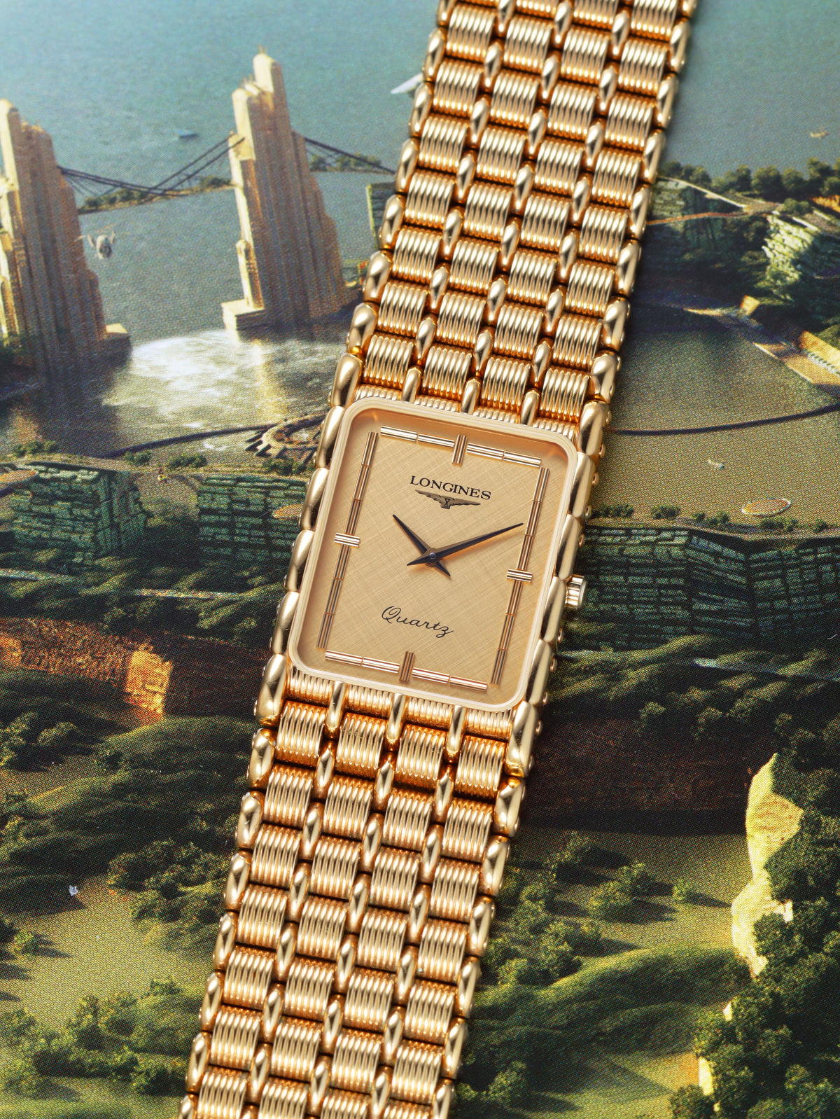Longines Art Deco Tank Ref. MZ5712 'Champagne Dial' (Circa 1980s)