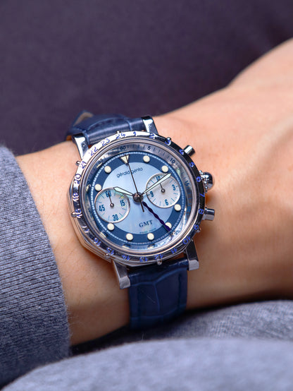 Gérald Genta GMT Chronograph Platinum Ref. G.3503.7 'Mother of Pearl' (Circa 1980-90s)
