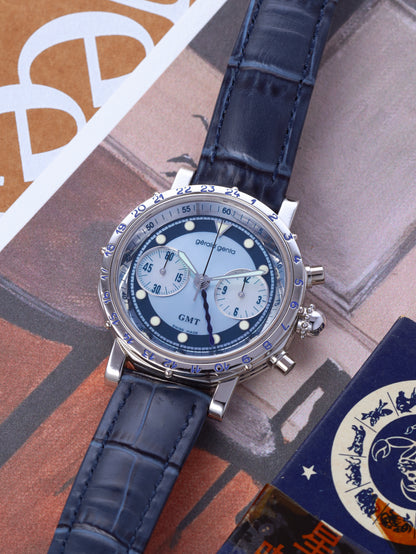 Gérald Genta GMT Chronograph Platinum Ref. G.3503.7 'Mother of Pearl' (Circa 1980-90s)