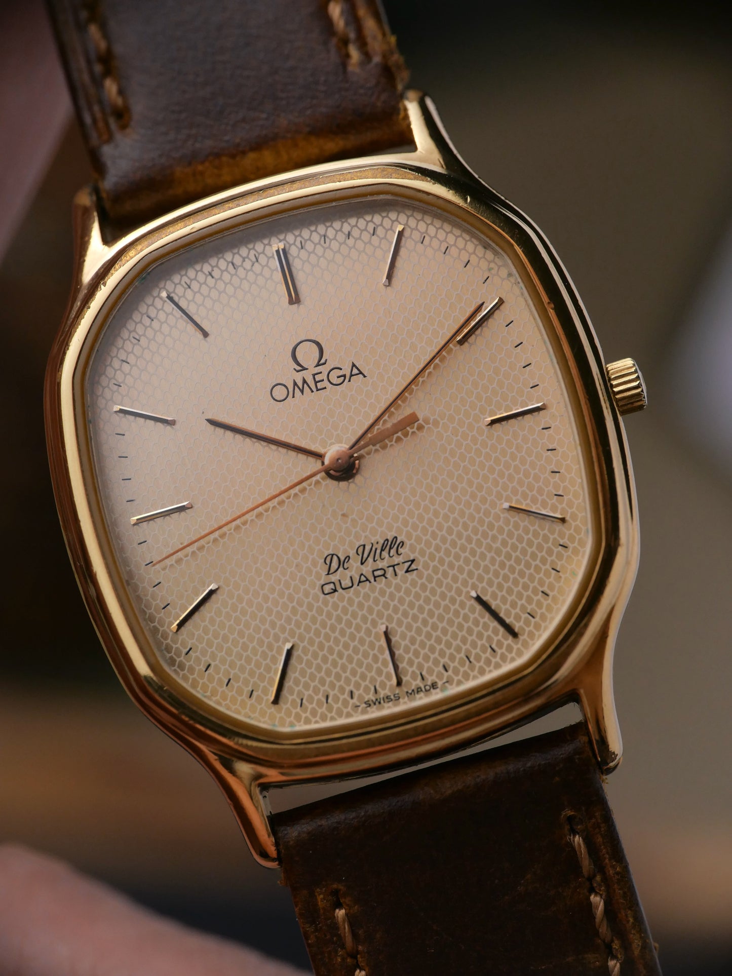 Omega De Ville “Honeycomb Ellipse” Travel Watch Ref. 195.0013 (circa 1980s)