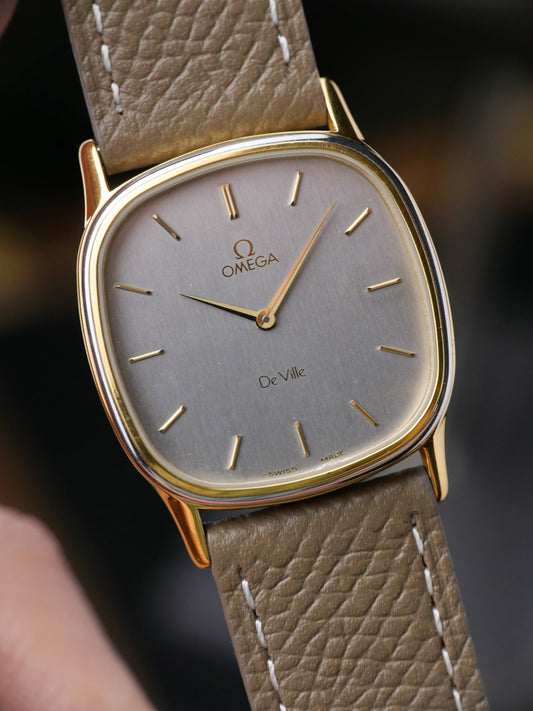 Omega De Ville “Two Tone Squircle” Grey Dial Ref. 191.0174 (circa 1982)